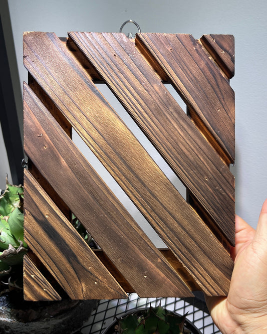 Charred mounting board